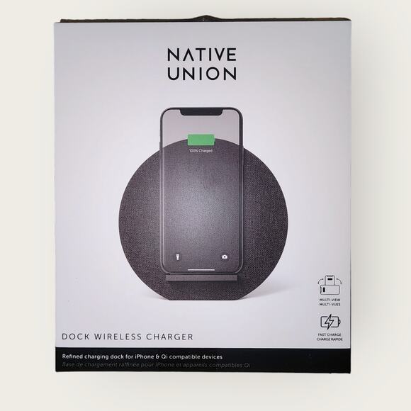 Native Union Dock Wireless Charger – Dark Grey – NWT - Picture 1 of 3